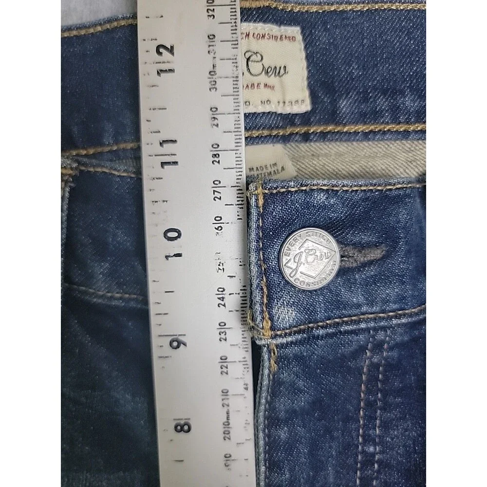 J Crew‎ 770 Jeans Mens 32 34x30 Straight Taper Dark Blue Stretch Mod Rise Preppy
